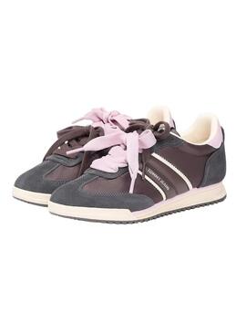 Scarpe da ginnastica Tommy Jeans Low Profile Runner marrone per donna