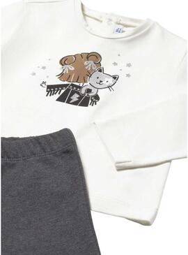 Tuta sportiva a tre pezzi Mayoral stelle grigie per neonato.