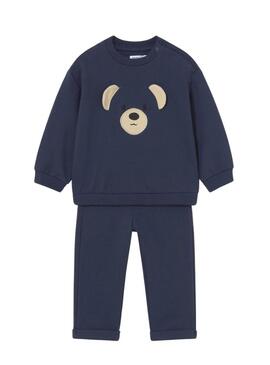 Tuta due pezzi Mayoral con orsetto blu navy per bambini