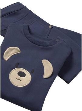 Tuta due pezzi Mayoral con orsetto blu navy per bambini