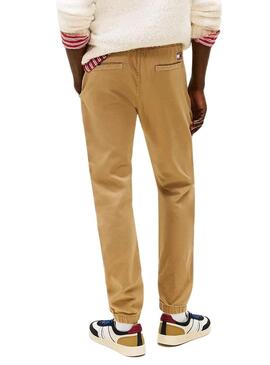 Pantaloni Tommy Jeans Scanton in cotone beige per uomo