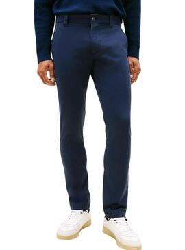 Pantaloni Tommy Jeans Scanton chino blu per uomo.
