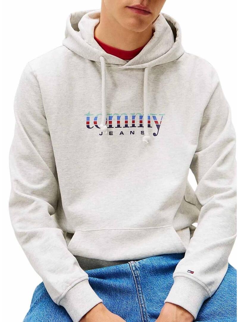 Felpa Tommy Jeans DNA 1985 grigia per uomo.