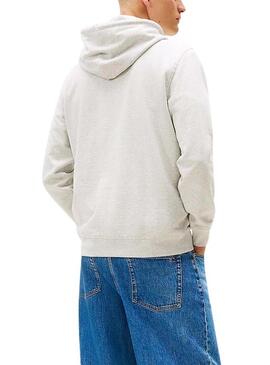 Felpa Tommy Jeans DNA 1985 grigia per uomo.