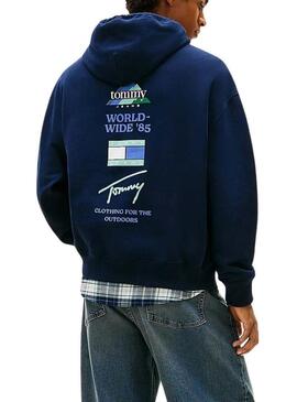 Felpa Tommy Jeans 90S blu scuro per uomo