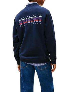 Felpa Tommy Jeans DNA 1985 blu scuro per uomo