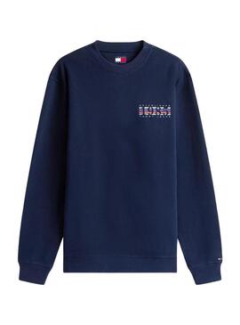 Felpa Tommy Jeans DNA 1985 blu scuro per uomo