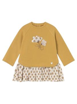 Abito Mayoral in pile combinato mostarda per bambino