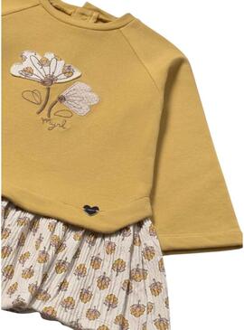 Abito Mayoral in pile combinato mostarda per bambino