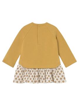 Abito Mayoral in pile combinato mostarda per bambino