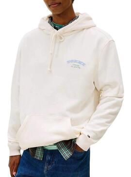 Felpa Tommy Jeans Dollar beige per uomo