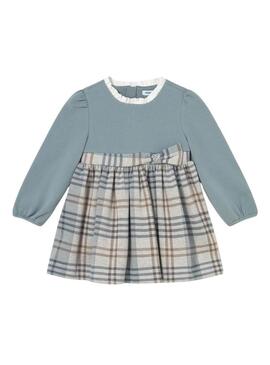 Abito Mayoral a quadretti blu combinato per neonato