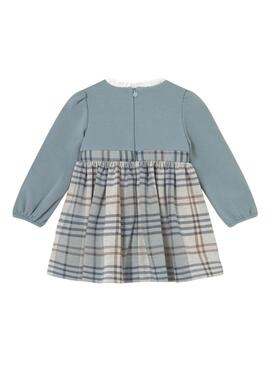 Abito Mayoral a quadretti blu combinato per neonato