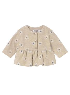Set di tre pezzi Mayoral con fiori beige per bambini
