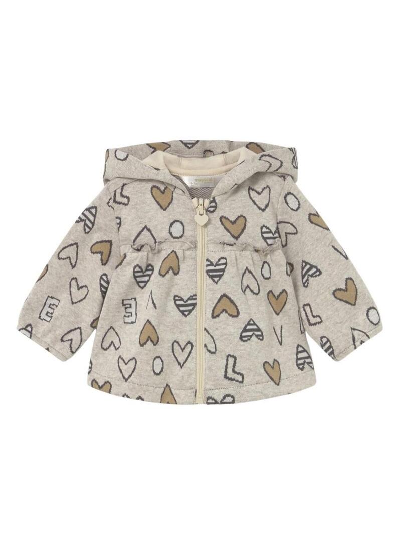 Set di tre pezzi Mayoral cuori tostati per neonati.