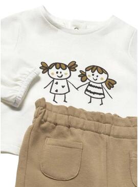 Set di tre pezzi Mayoral cuori tostati per neonati.