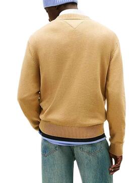 Maglione Tommy Jeans Signature beige per uomo