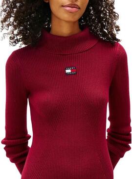 Abito Tommy Jeans maxi bordeaux per donna
