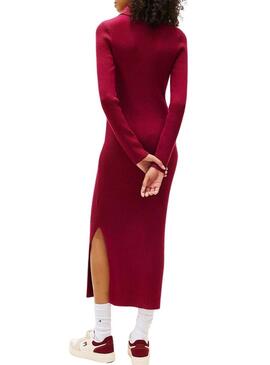 Abito Tommy Jeans maxi bordeaux per donna