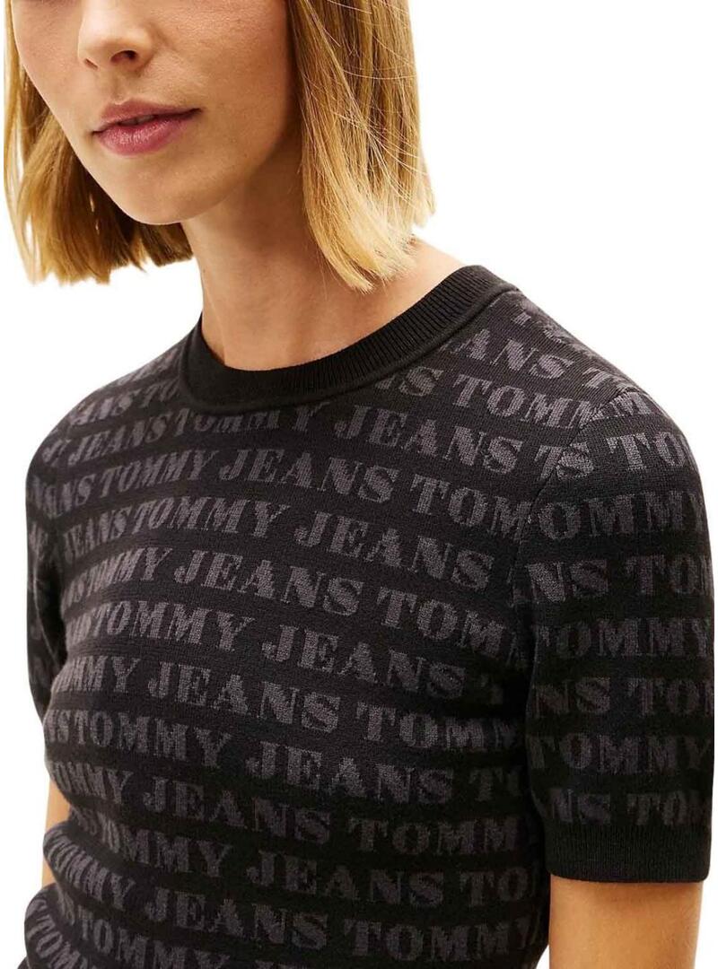 Abito Tommy Jeans Spellout nero per donna