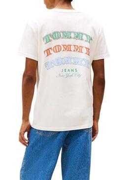 Maglietta Tommy Jeans Dollar bianca per uomo
