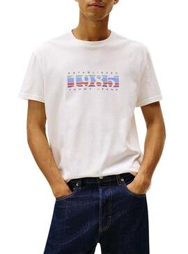 Maglietta Tommy Jeans DNA 1985 bianca per uomo