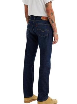 Pantaloni in denim Levis 505 Regular Nail Loop Knot blu scuro da uomo