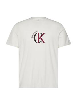 Maglietta Calvin Klein 2Tone bianca per uomo