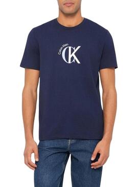 Maglietta Calvin Klein 2Tone blu navy per uomo