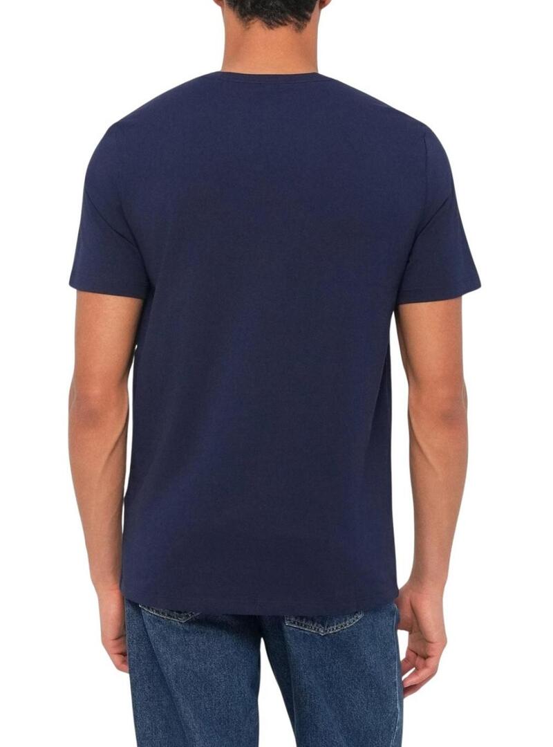 Maglietta Calvin Klein 2Tone blu navy per uomo