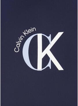 Maglietta Calvin Klein 2Tone blu navy per uomo