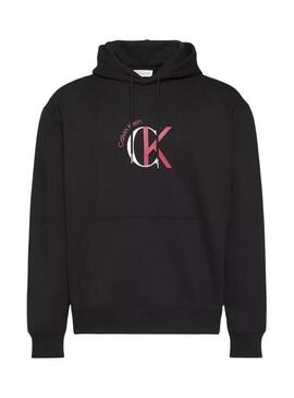 Felpa con cappuccio Calvin Klein Graphic Hoodie nera per uomo