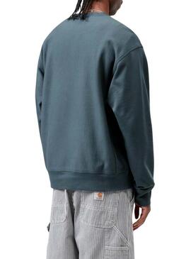 Felpa Carhartt American Script blu per uomo