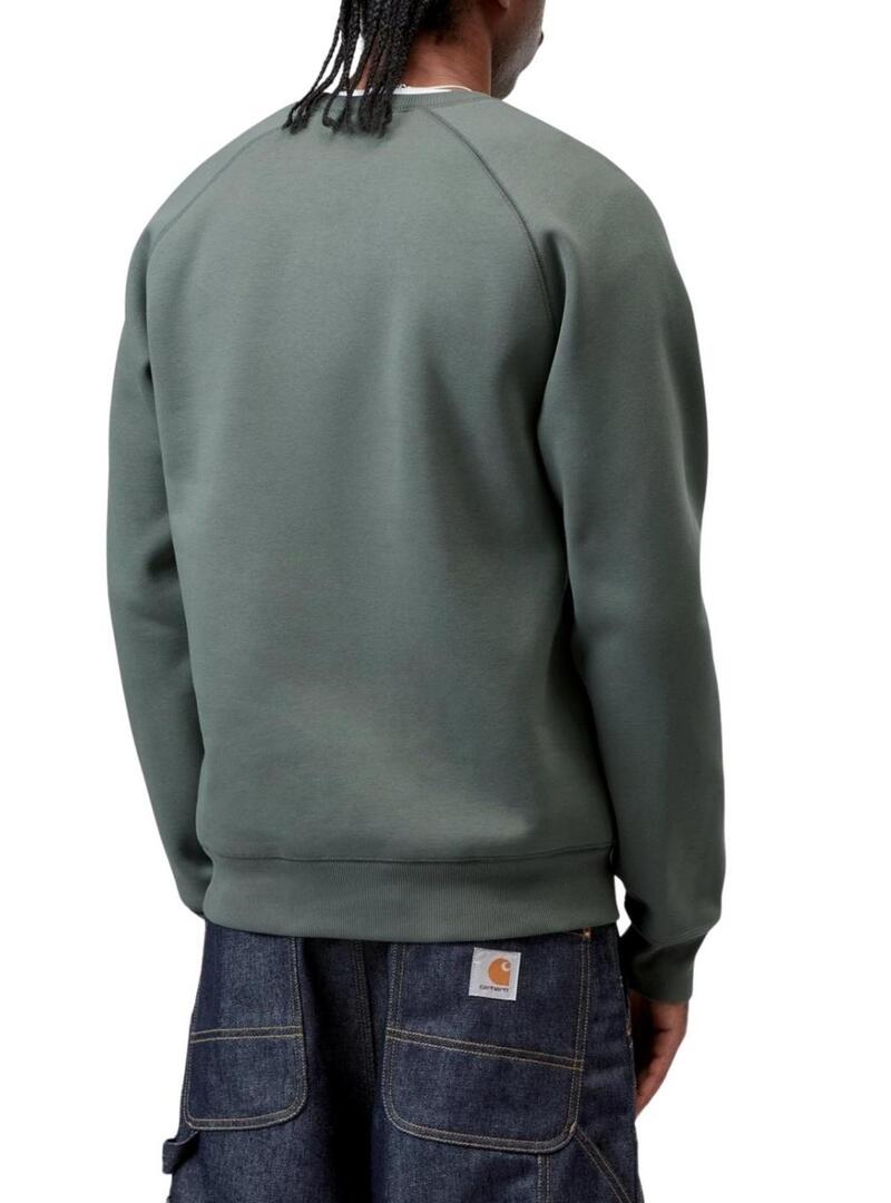 Felpa Carhartt Chase verde per uomo.