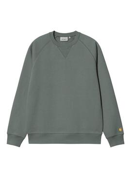 Felpa Carhartt Chase verde per uomo.