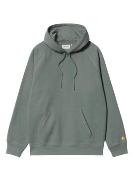 Felpa con cappuccio Carhartt Hooded Chase verde per uomo