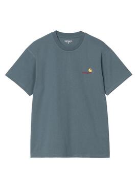 Maglietta Carhartt American Script blu per uomo