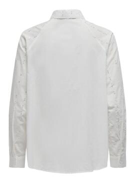 Camicia Only Onlminna con paillettes bianche per donna.