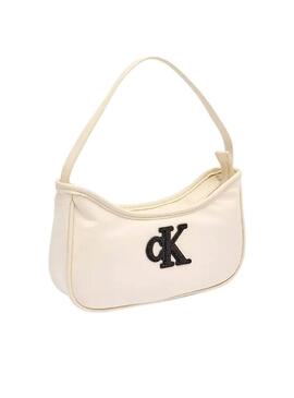 Borsa Calvin Klein Teddy Logo bianca per bambina