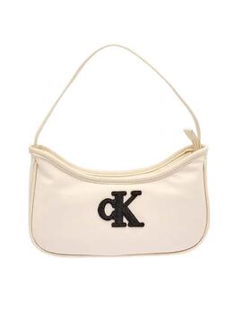 Borsa Calvin Klein Teddy Logo bianca per bambina