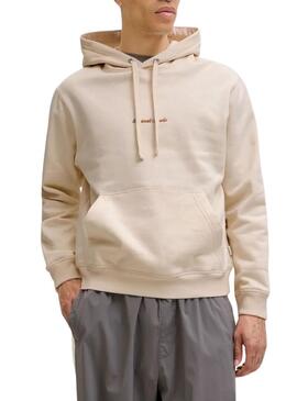 Felpa Jack and Jones Norrebo beige per uomo