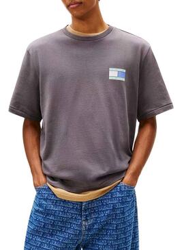 Maglietta Tommy Jeans 90S grigia per uomo