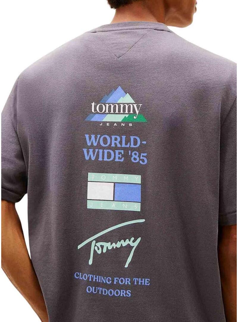 Maglietta Tommy Jeans 90S grigia per uomo