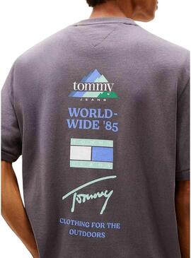 Maglietta Tommy Jeans 90S grigia per uomo