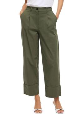 Pantaloni Vila Simone verdi per donna