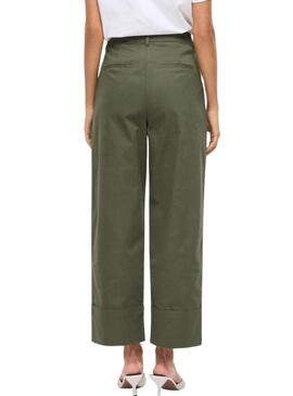 Pantaloni Vila Simone verdi per donna