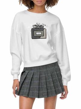 Felpa Only Emily Perfume bianco per donna