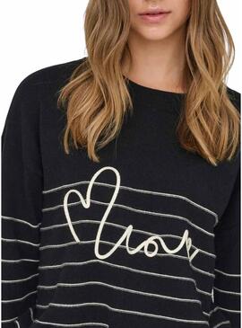 Maglia Only Signe nera per donna