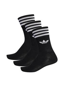 Pacchetto calzini Adidas Solid Crew Nero