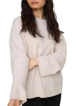 Maglia Only Loyal Amalio beige crema per donna